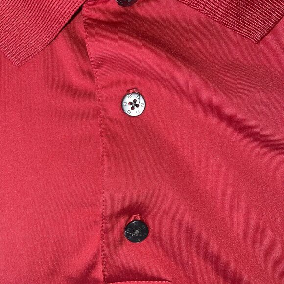 Footjoy Mens Polo Shirt Size Large Red Golf Stretch Short Sleeve - Picture 2 of 6